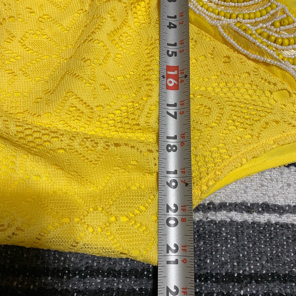 Cato yellow laced dress size 18/20W - Picture 5 of 6